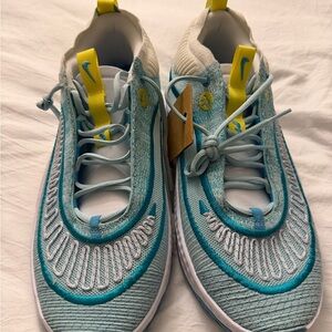 Nike Turquoise and Yellow Sneakers